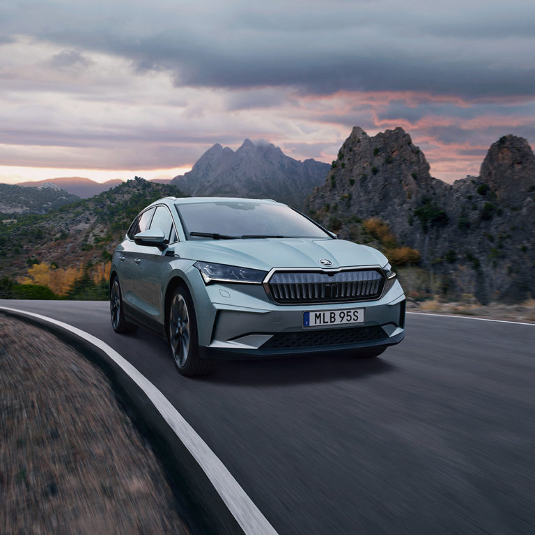 Silver Skoda Enyaq